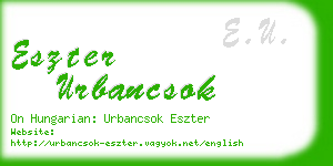 eszter urbancsok business card